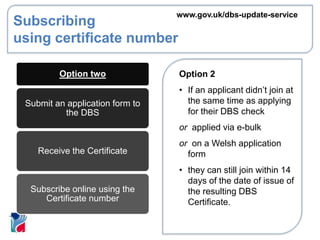Safeguarding and risk governance: Using the new DBS Update service | PPTX
