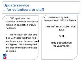 Safeguarding and risk governance: Using the new DBS Update service | PPTX