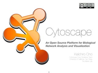 Cytoscape
An Open Source Platform for Biological
Network Analysis and Visualization


                         Keiichiro Ono
                  Cytoscape Core Developer Team
                  University of California, San Diego
                                      Trey Ideker Lab




  1
 