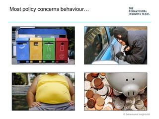 © Behavioural Insights ltd
Most policy concerns behaviour…
 