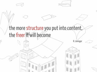 the more structure you put into content,
the freer it will become
R. Lovinger

 