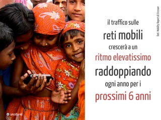 reti mobili
crescerà a un

ritmo elevatissimo

raddoppiando
ogni anno per i

prossimi 6 anni
uncultured

Dati Mobility Report di Ericsson

il traffico sulle

 