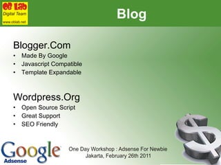 Blog Blogger.Com Made By Google Javascript Compatible Template Expandable Wordpress.Org Open Source Script Great Support SEO Friendly 