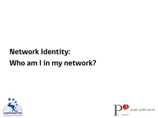 Network Identity:
Who am I in my network?
 