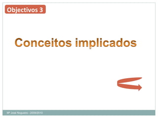 Mª José Nogueira - 2009/2010  Objectivos 3 