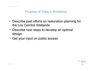 LCW Restoration Plan & EIR - Public Workshop #1 