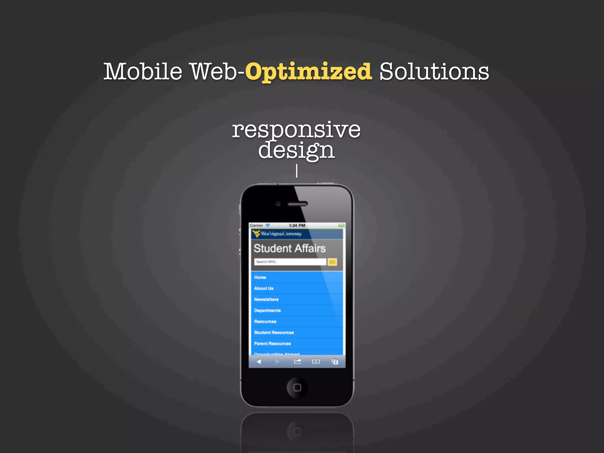 Mobile Web-Optimized Solutions

         responsive
           design
 