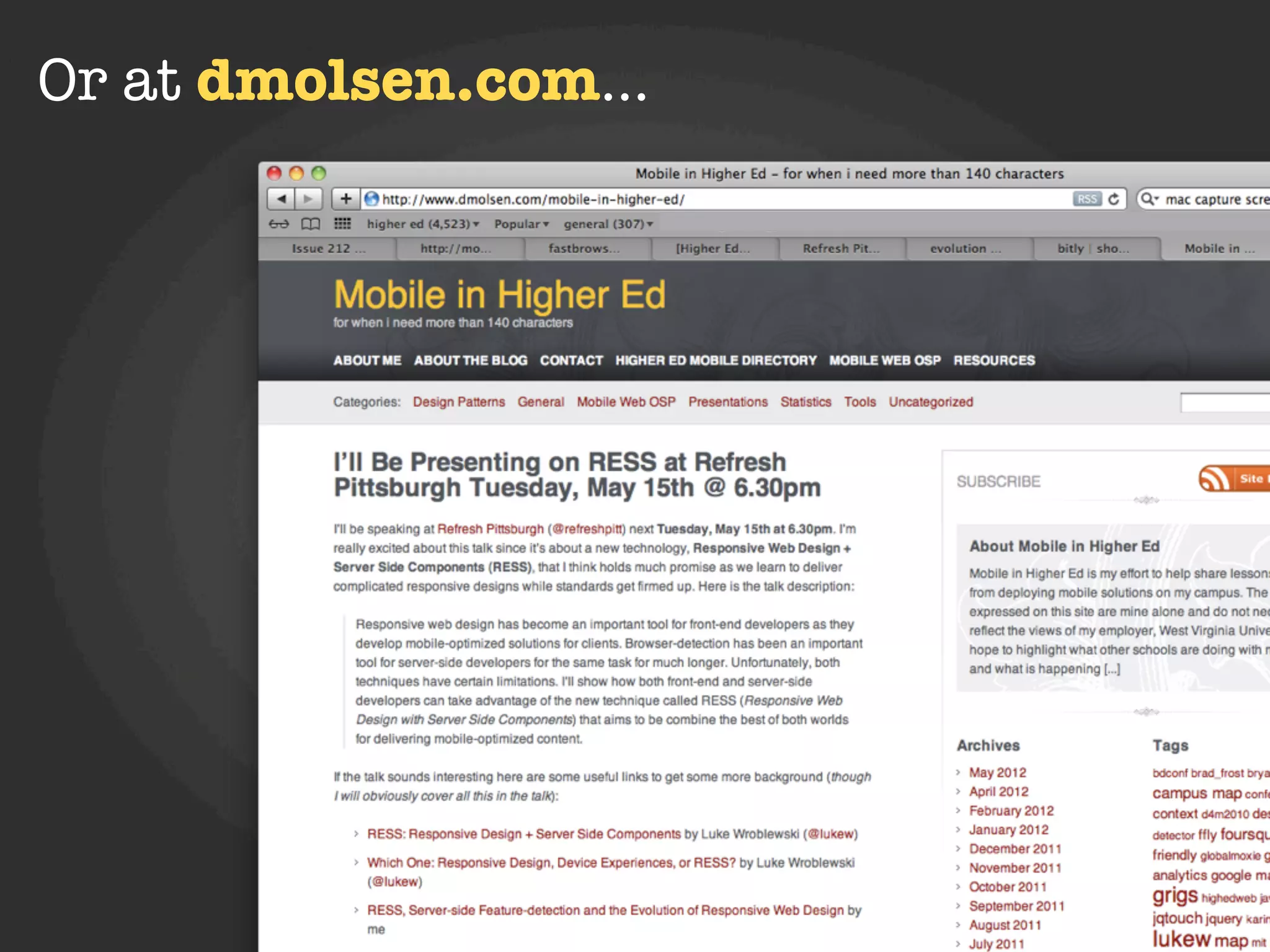 Or at dmolsen.com...
 