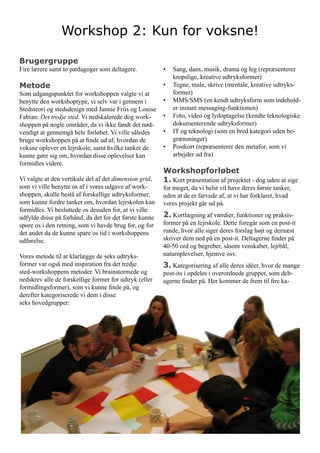 Workshop 2   Kun For Voksne