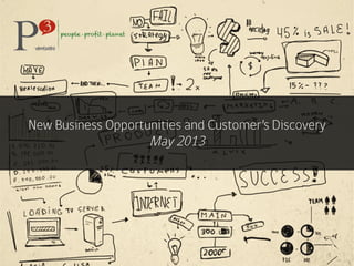 New Business Opportunities and Customer’s Discovery
May 2013
 