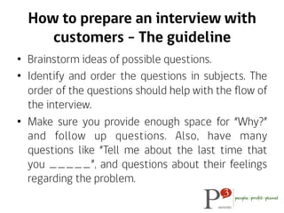 ROLE PLAYING •  Activity 6 (20 min)
1.  Individually, elaborate the
guideline for an interview,
with questions that follow...