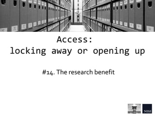 The Needs of Archives: 16 (simple) rules for a better archival management Slide 25