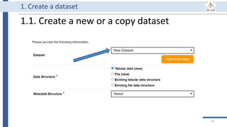 1.1. Create a new or a copy dataset
40
1. Create a dataset
 