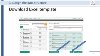 Download Excel template
57
3. Design the data structure
 