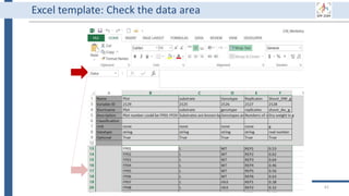61
Excel template: Check the data area
 