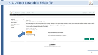 67
4.1. Upload data table: Select file
 