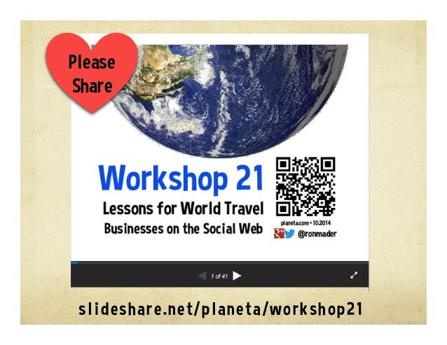 Workshop 21 Lessons For World Travel Companies On The Social Web