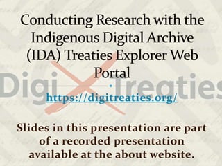 https://digitreaties.org/
Slides in this presentation are part
of a recorded presentation
available at the about website.
 