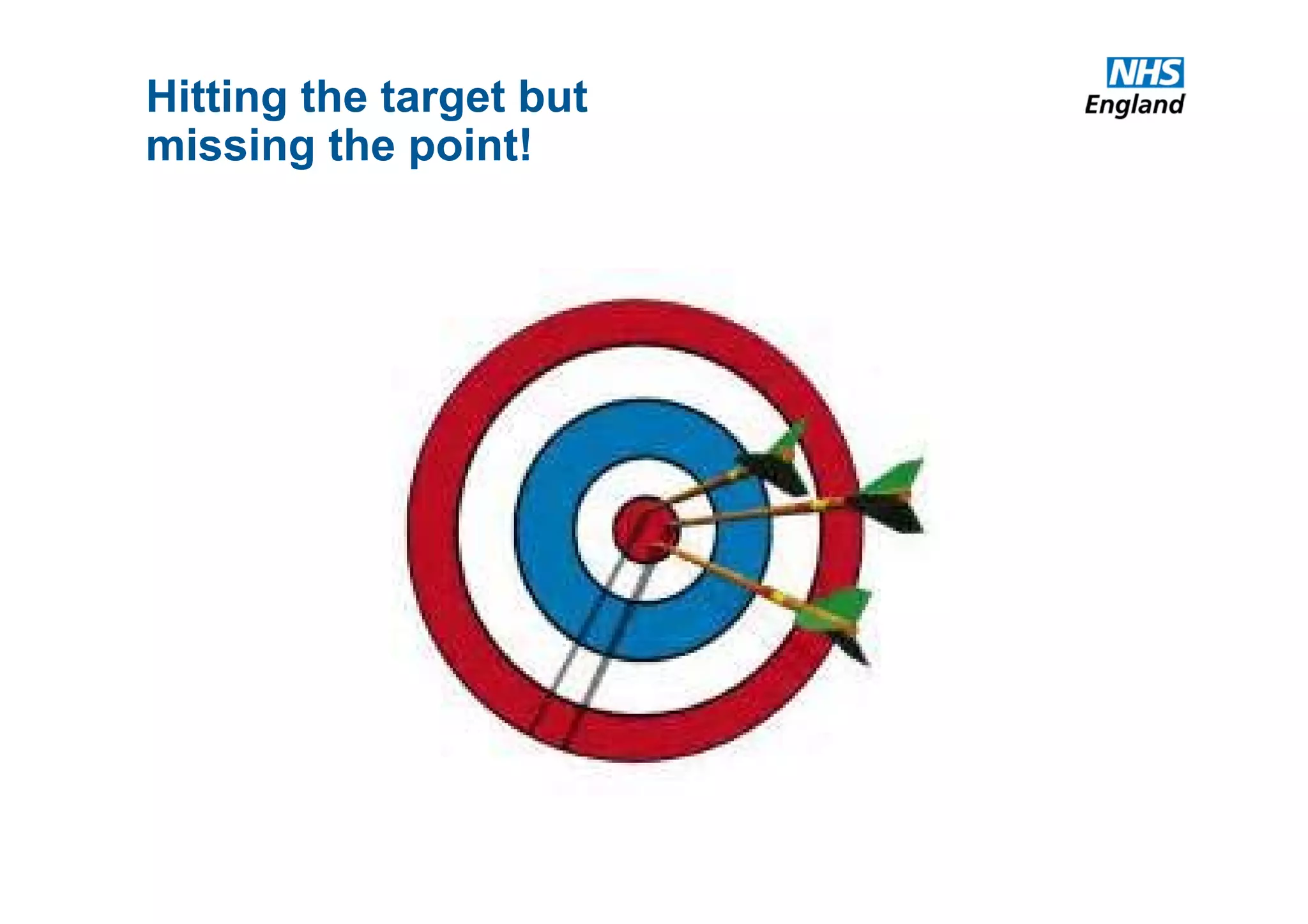 Hitting the target but
missing the point!
 