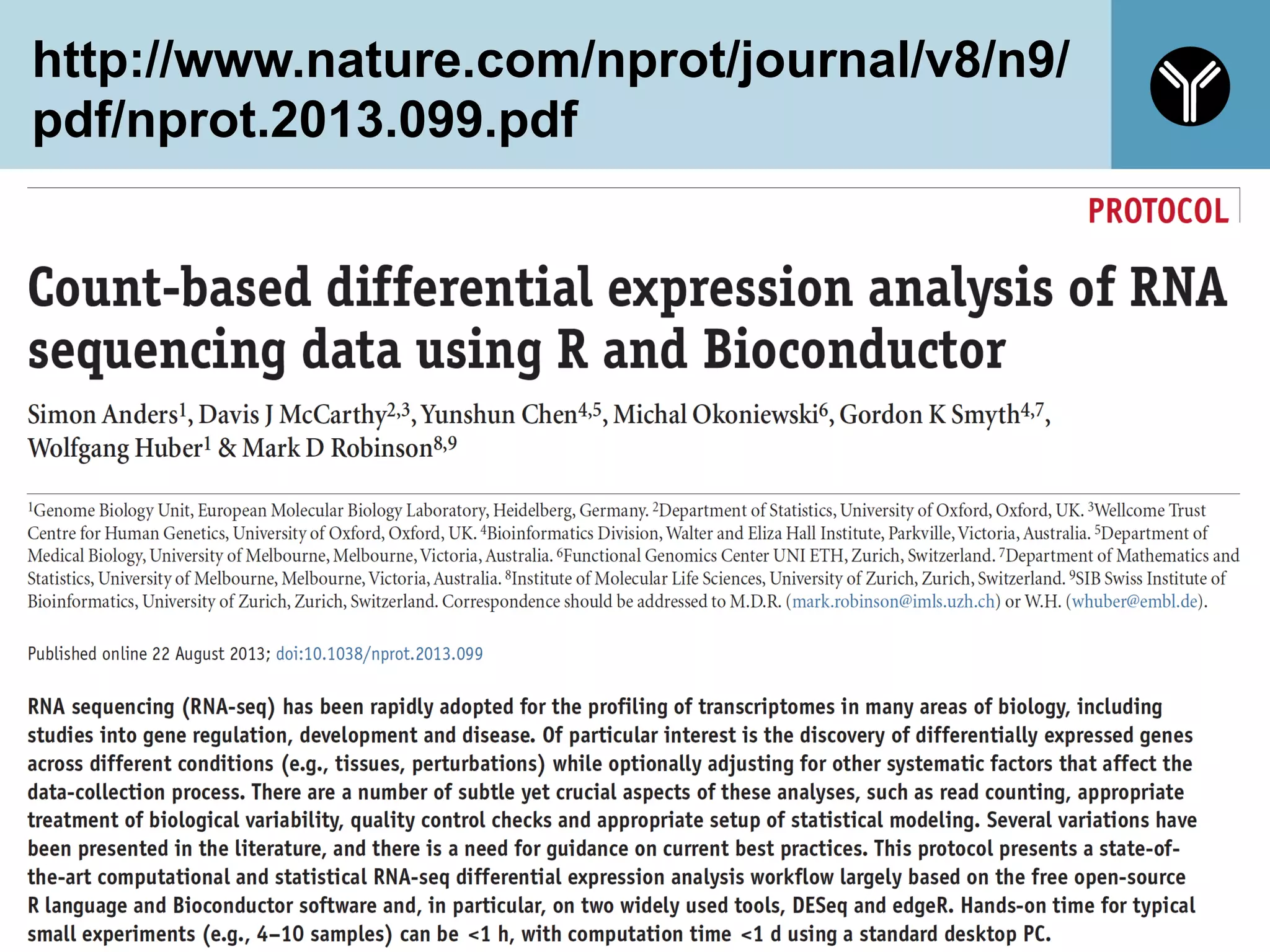 http://www.nature.com/nprot/journal/v8/n9/
pdf/nprot.2013.099.pdf
82
 