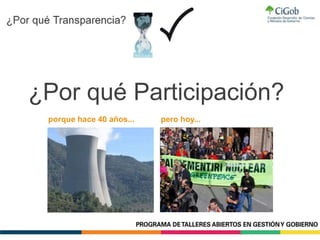 ¿Por qué Participación?
porque hace 40 años... pero hoy...
 