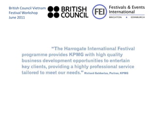 British Council Vietnam
Festival Workshop
June 2011
 