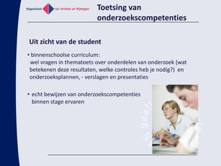 ResearchOnderzoekscompetenties:OntwerpenUitgaand van onderzoeksvraag:Literatuuronderzoek: 	wat is al bekend over dit onderwerp?Welke bronnen zijn betrouwbaaar?