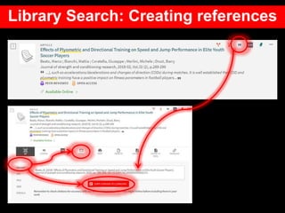 Library Search: Creating references
 
