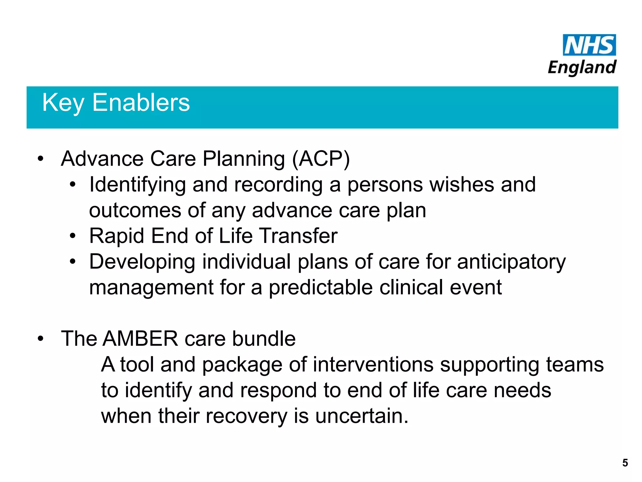 Transforming End of Life Care in Acute Hospitals PM Workshop 5: How to ...
