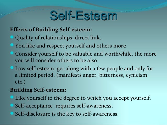 The Identification Of Self Esteem