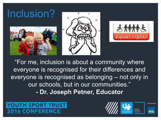 2016 Conference - Tools to support inclusion of SEND pupils in PE and school sport