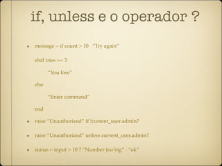 Workshop Ruby on Rails dia 1 ruby-pt