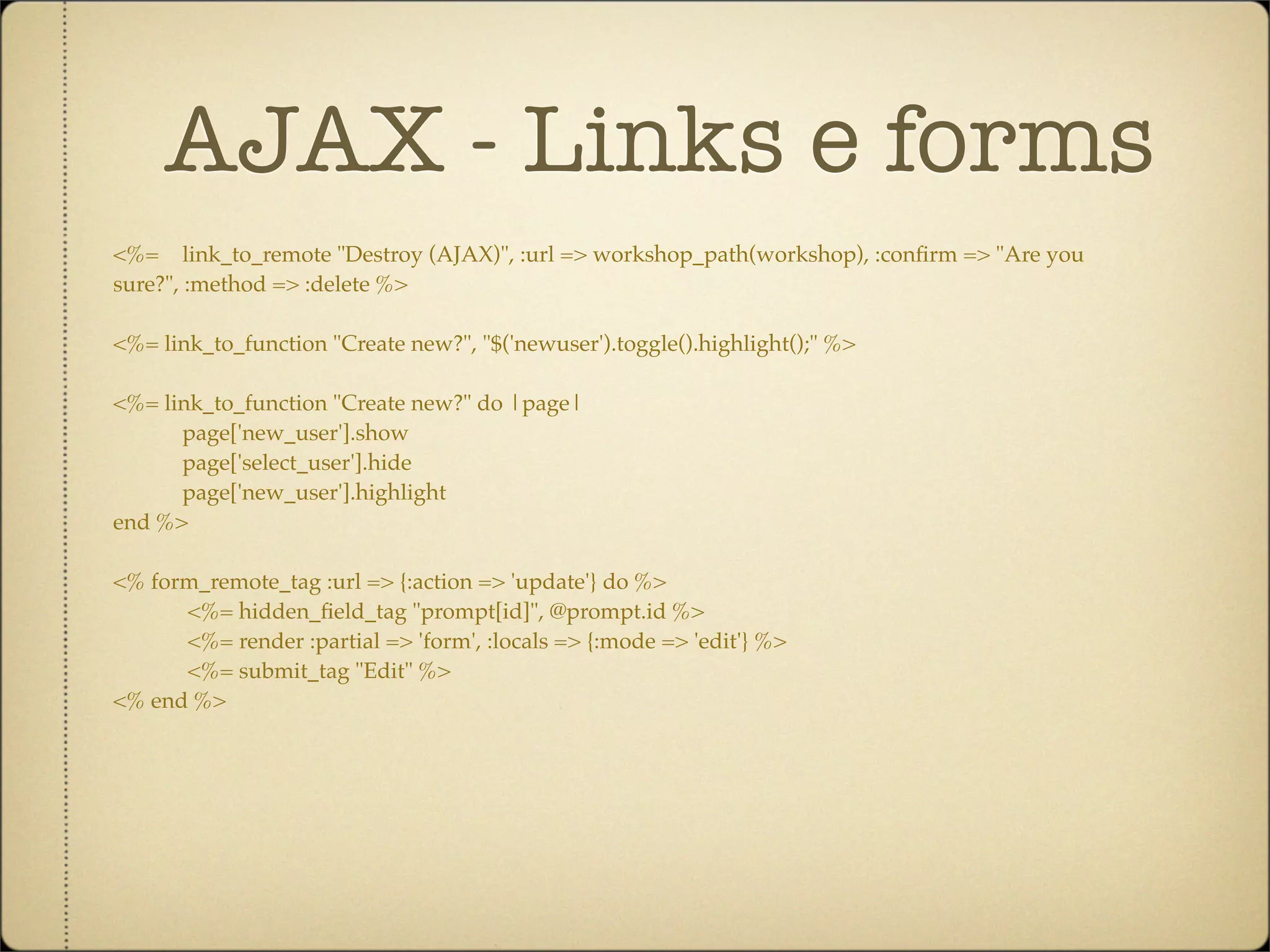 Workshop Ruby on Rails dia 2 ruby-pt