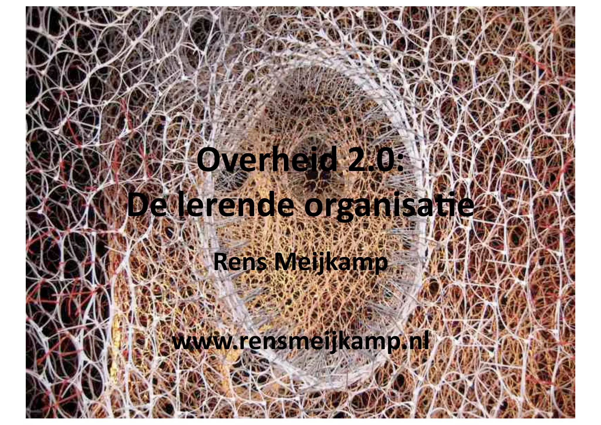 Overheid	
  2.0:	
  	
  
De	
  lerende	
  organisa4e	
  
       Rens	
  Meijkamp	
  

    www.rensmeijkamp.nl	
  
 