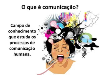 Campo de conhecimento que estuda os processos de comunicação humana. O que é comunicação? 
