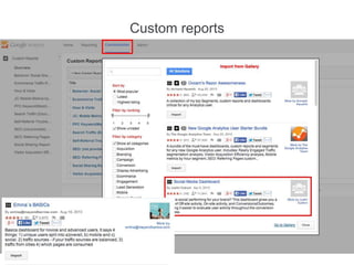 Custom reports
 