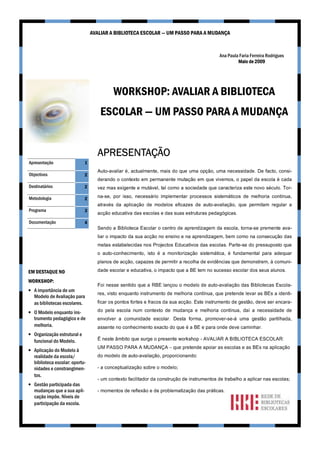 Workshop Auto-Avaliação BEs