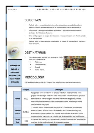 Workshop Auto-Avaliação BEs