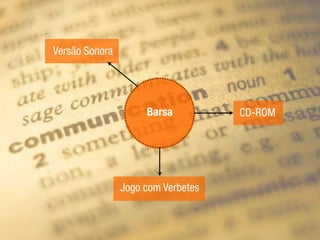 Barsa
Jogo com Verbetes
Versão Sonora
CD-ROM
 