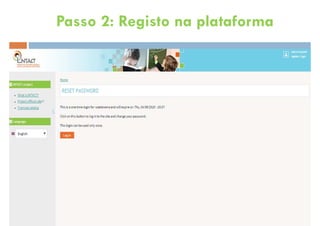 Passo 2: Registo na plataforma
 
