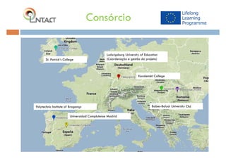 Consórcio
Ludwigsburg University of Education
(Coordenação e gestão do projeto)
Universidad Complutense Madrid
Polytechnic Institute of Bragança
Kecskemét College
Babes-Bolyai University Cluj
St. Patrick‘s College
 