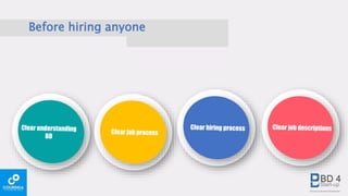 Before hiring anyone
 