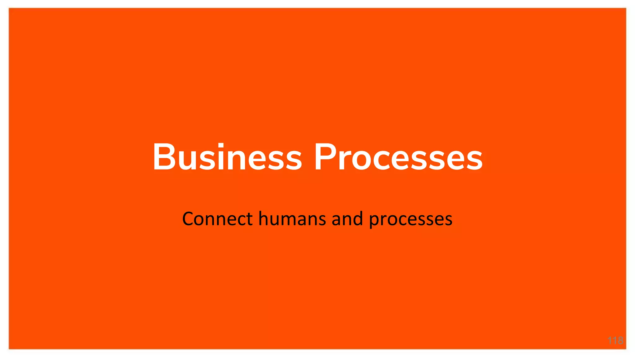 Business Processes Connect humans and processes 118 