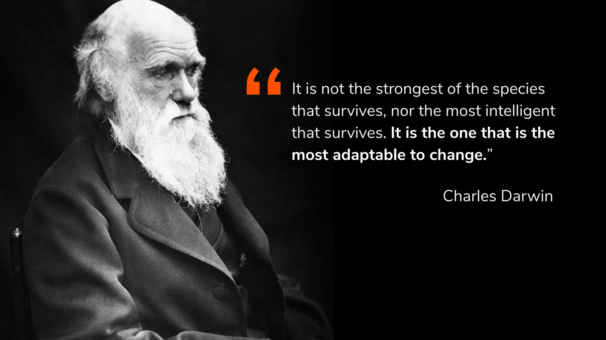 It is not the strongest of the species that survives, nor the most intelligent that survives. It is the one that is the most adaptable to change.”“ Charles Darwin 