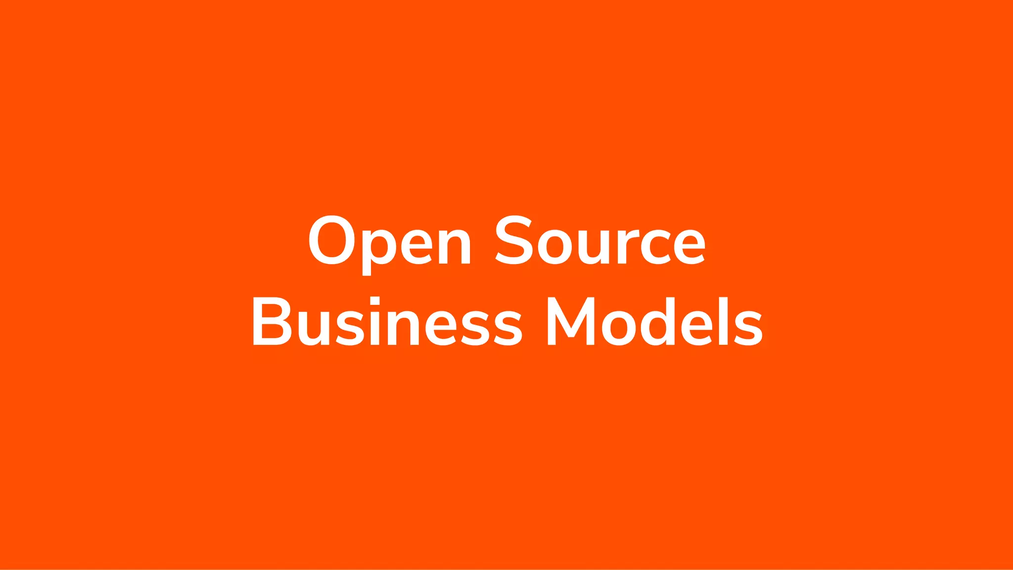 Open Source Business Models 