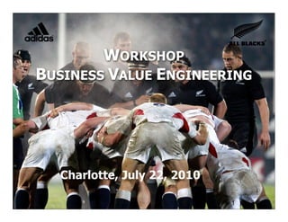 WORKSHOP
BUSINESS VALUE ENGINEERING




  Charlotte, July 22, 2010
                         © Joseph Little 2010
                                            1
 