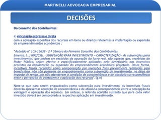 Enquadramento varia de acordo com o nível de Investimentos em inovação tecnológica e de agregação ao conteúdo nacional (0,5% Receita Bruta Total, líquido dos Impostos)