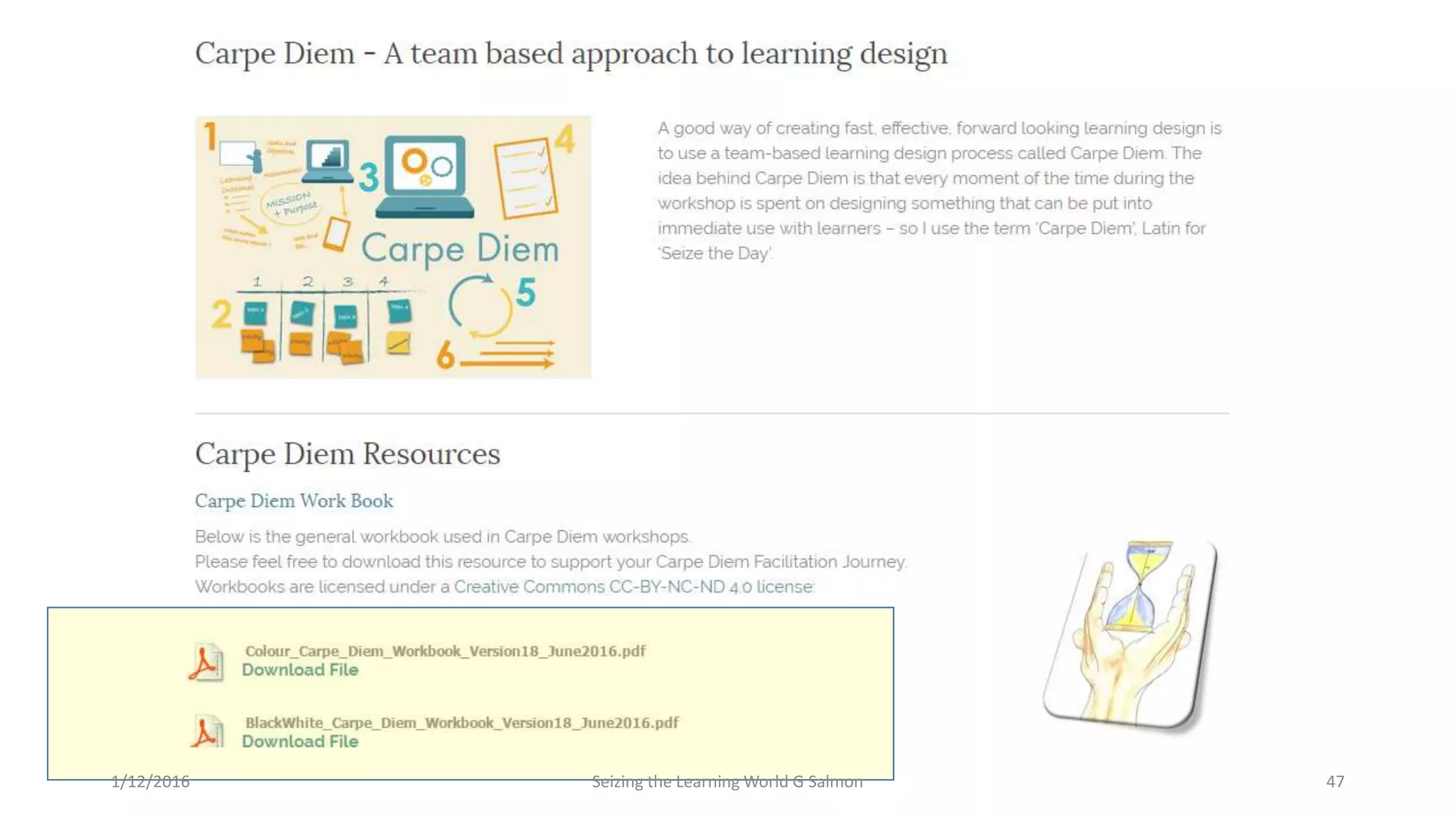 1/12/2016 Seizing the Learning World G Salmon 47
 