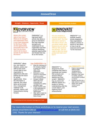 innovaChron\'s Workshop Catalog