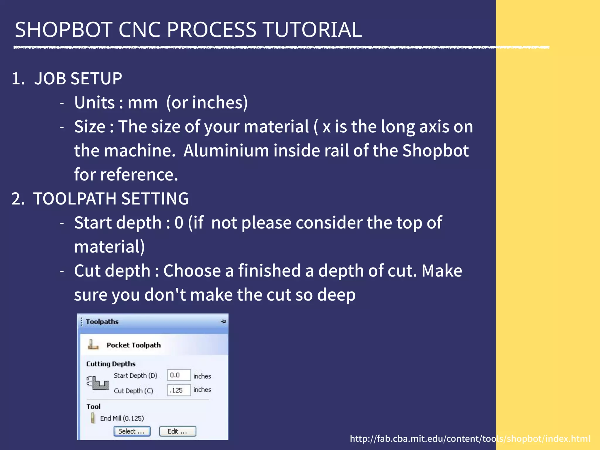 SHOPBOT CNC PROCESS TUTORIAL
 